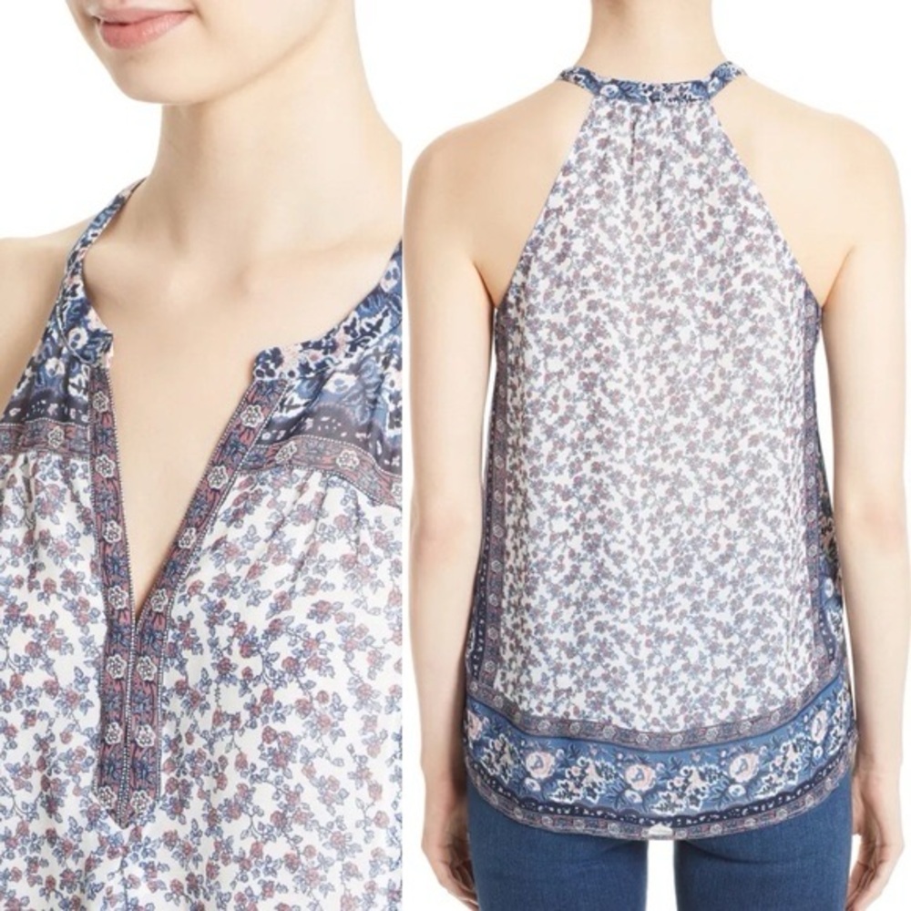 Joie Emrys Floral Print Silk Sleeveless Blouse